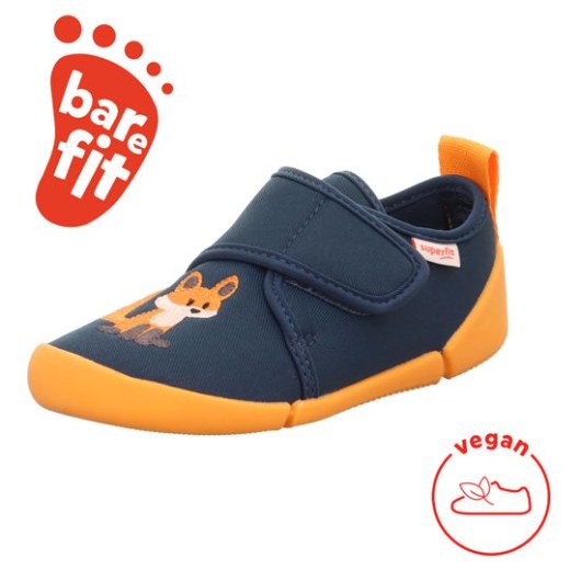 PANTOFLE TEKSTYLNE KAPCIE BAREFOOT SUPERFIT VENTI BLAU/ORANGE 1-006700-8000