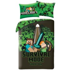SINGLE DUVET SET MICROFIBER 140 X 200 CM MINECRAFT MNC-785BL