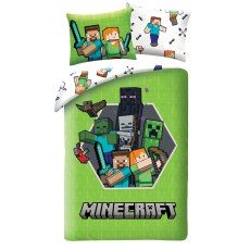 SINGLE DUVET SET MICROFIBER 140 X 200 CM MINECRAFT MNC-677BL