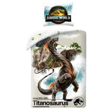 SINGLE DUVET SET MICROFIBER 140 X 200 CM JURASSIC WORLD JW-7357BL
