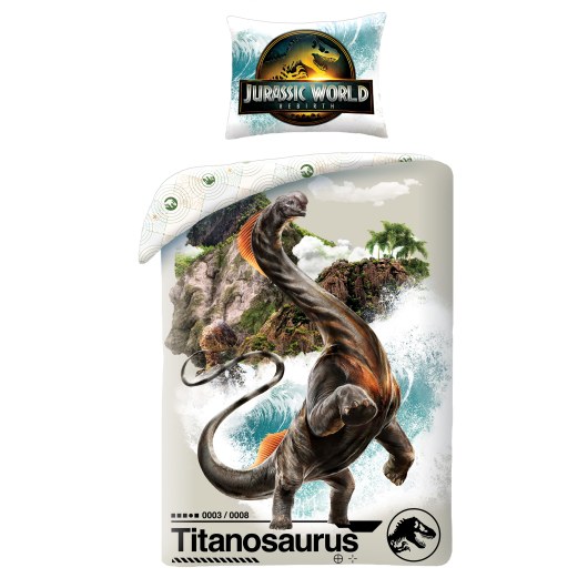 SINGLE DUVET SET MICROFIBER 140 X 200 CM JURASSIC WORLD JW-7357BL