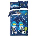 SINGLE DUVET SET MICROFIBER 140 X 200 CM LEGO SPACE EXPLORERS LEG-1245BL