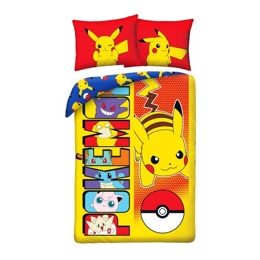 POŚCIEL BAWEŁNIANA 140 X 200 CM POKEMON PIKACHU POK-1074BL