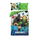 POŚCIEL BAWEŁNIANA 140 X 200 CM MINECRAFT MNC-883BL