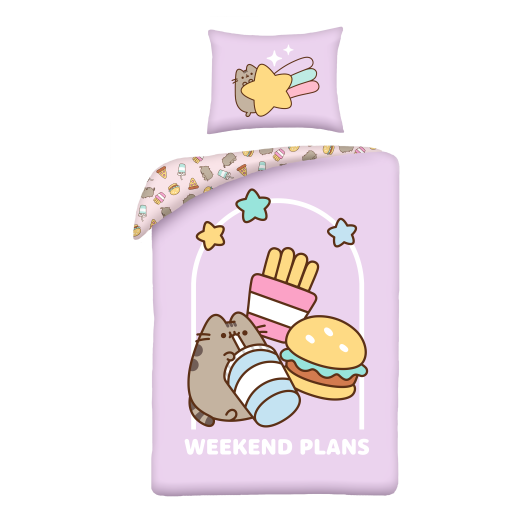 SINGLE DUVET SET MICROFIBER 140 X 200 CM PUSHEEN THE CAT PUS-9078BL