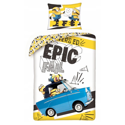 DOUBLE SIDED BEDDING SET 140 X 200 CM MINIONS MIN-9977BL