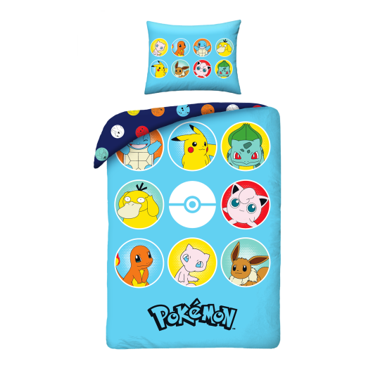 SINGLE DUVET SET MICROFIBER 140 X 200 CM POKEMON PIKACHU POK-1073BL