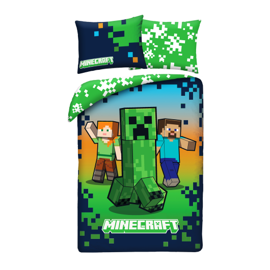 SINGLE DUVET SET MICROFIBER 140 X 200 CM MINECRAFT MNC-880BL