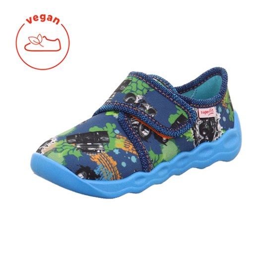 PANTOFLE TEKSTYLNE KAPCIE SUPERFIT BUBBLE BLAU 1-006273-8050