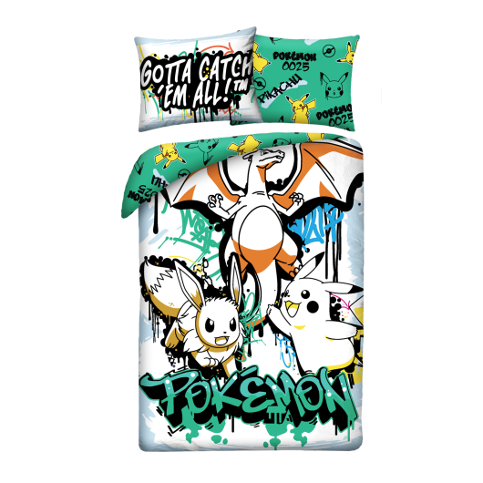 POŚCIEL MIKROFIBRA 140 X 200 CM POKEMON PIKACHU POK-1152BL