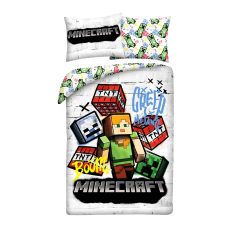 SINGLE DUVET SET MICROFIBER 140 X 200 CM MINECRAFT MNC-743BL