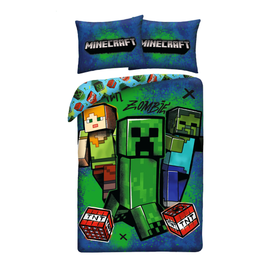 SINGLE DUVET SET MICROFIBER 140 X 200 CM MINECRAFT MNC-948BL