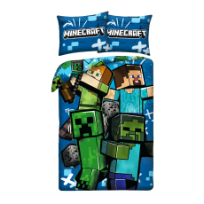 SINGLE DUVET SET MICROFIBER 140 X 200 CM MINECRAFT MNC-949BL