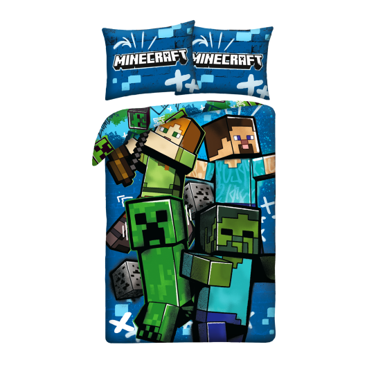 POŚCIEL MIKROFIBRA 140 X 200 CM MINECRAFT MNC-949BL