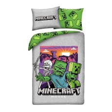 SINGLE DUVET SET MICROFIBER 140 X 200 CM MINECRAFT MOVIE MNM-016BL