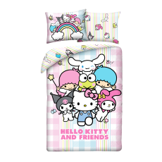 SINGLE DUVET SET MICROFIBER 140 X 200 CM HELLO KITTY HK-454BL
