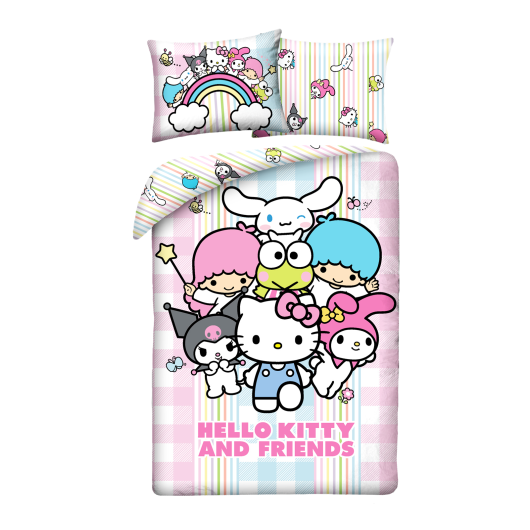 SINGLE DUVET SET MICROFIBER 140 X 200 CM HELLO KITTY HK-454BL