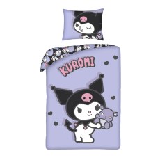SINGLE DUVET SET MICROFIBER 140 X 200 CM KUROMI HKB-80253BL