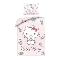 SINGLE DUVET SET MICROFIBER 140 X 200 CM HELLO KITTY HKB-80172BL