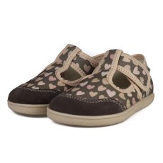 SLIPPERS BAREFOOT MIDO SHOES BROWN HEARTS