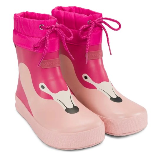 VIKING RUBBER BOOTS ALV BAREFOOT PAW PRINT LIGHT PINK/MAGENTA