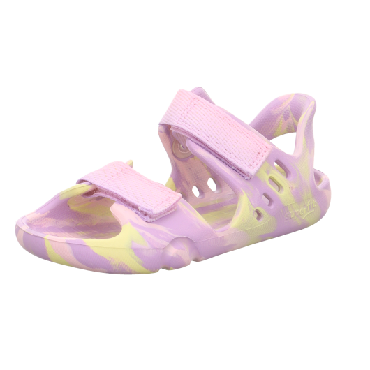 SANDALS BAREFOOT SUPERFIT SPLASH-S LILA/GELB 1-000991-8500